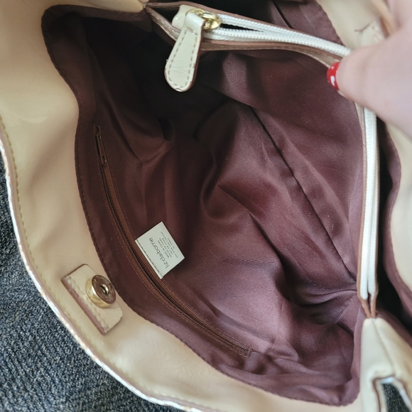 Liz Claiborne Vintage Floral Cream Shoulder Bag - Picture 6 of 12